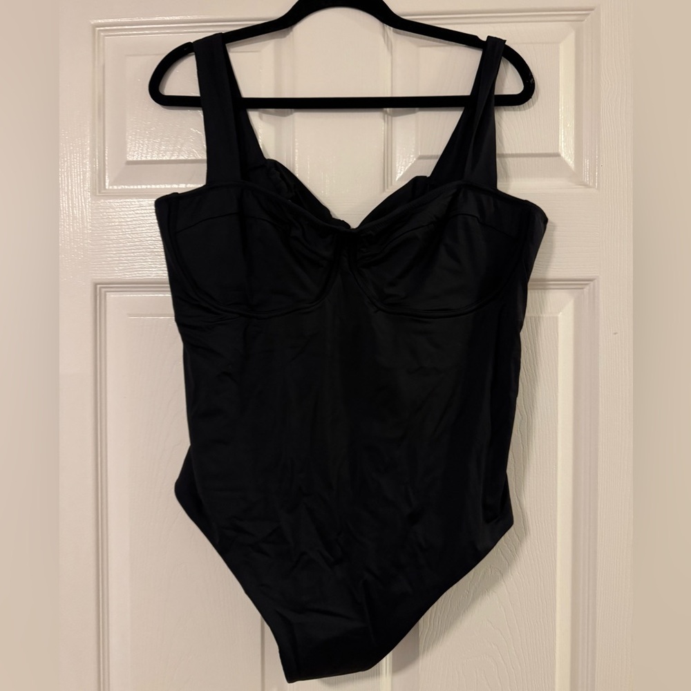 knix Black One-Piece Swimsuit with Wide Straps